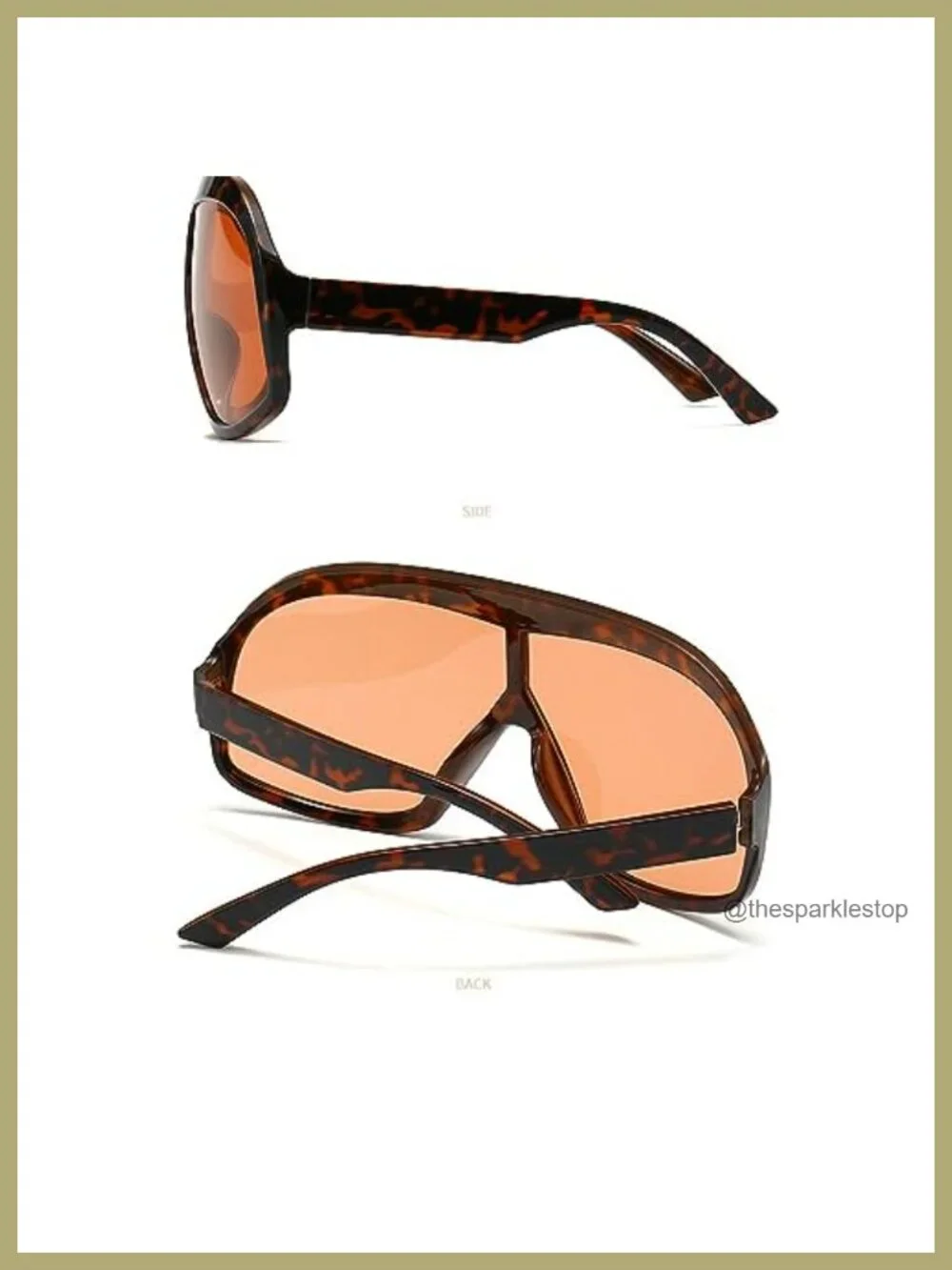 Oversized Square Sunglasses UV400 Vintage Punk Men Women Outdoor Shades